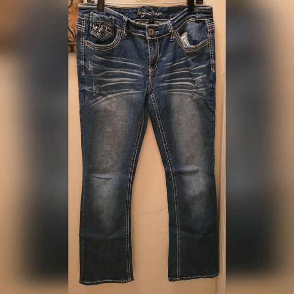 Ariya Women's Classic Blue Straight Leg Jeans Size 11 31"inseam - Picture 4 of 5